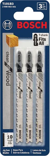 Vista 2 de Bosch T101B3 - Hojas de sierra caladora de corte de madera limpia TPI de 4 pulgadas y 10 V TPI