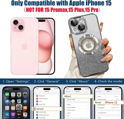 Vista 427 de Misscase Funda magnética con purpurina para iPhone 11 compatible con MagSafe, protección completa, delgada, a prueba de golpes, antiarañazos