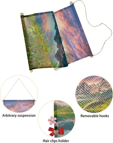 Vista 3 de Hanging Earring Jewelry Organizer Natural Landscape Scenery Beautiful Dreamy Sundown Sunset Lake Earring Holder Necklace Earring Display Large