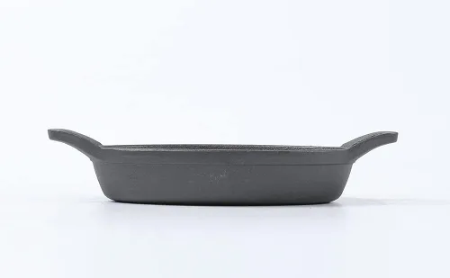 Vista 7 de HAWOK Mini platos ovalados de hierro fundido con una bolsa de almacenamiento, 6.1 x 3.85 pulgadas, 8 onzas, 4