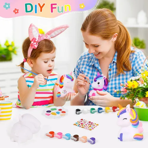 Vista 2 de dededa Kit de arte de luz nocturna de unicornio para pintar tu propio unicornio, artes y manualidades para niños de 4 a 8 años, regalos