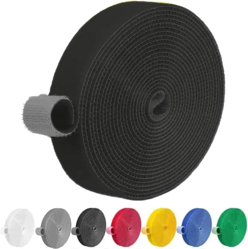 Vista 29 de IFNOW Cinta de Gancho y Bucle de 32 Pies Cinta de Sujeción Reutilizable Bridas para Cables de Doble Cara de Gancho y Bucle Gestión de Cables