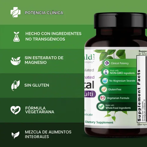 Vista 4 de Emerald Labs Prenatal 1-Daily Multi, 30 Cápsulas
