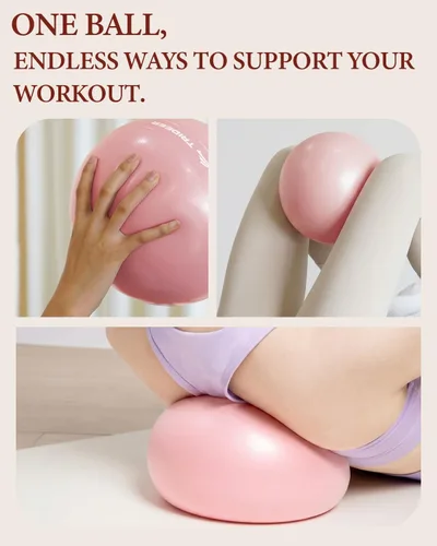 Vista 6 de Trideer Pelota de pilates de 9 pulgadas, pelota de ejercicio pequeña para yoga, entrenamiento de núcleo, terapia física, equilibrio, estabilidad
