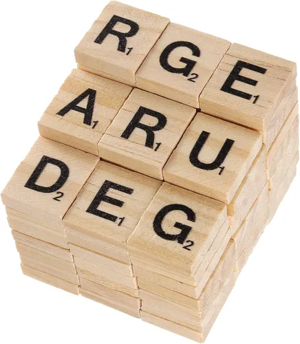 Vista 3 de 1200 azulejos de madera Scrabble con letras de madera, letras de Scrabble de madera, azulejos de letras para manualidades, decoración de bricolaje