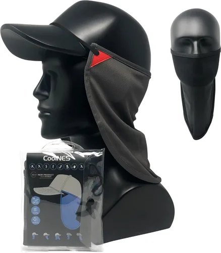 Vista 9 de CoolNES - Protección ajustable para cuello contra rayos ultravioletas, ajustable, multifuncional, 2 en 1, cubrebocas para pesca al aire libre, unisex