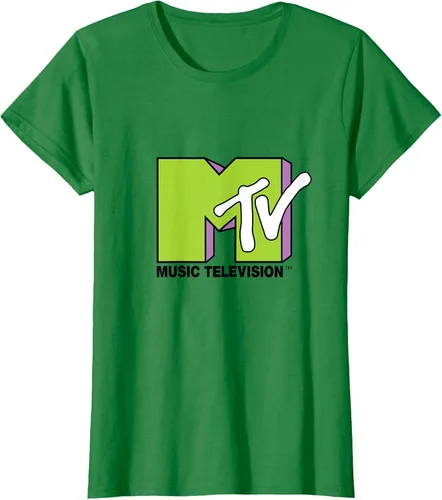 Vista 32 de Camiseta de tratamiento de relleno con logotipo MTV verde lima y morado, Negro, S Azul Marino