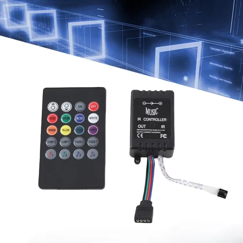 Vista 4 de Controlador de música LED, control remoto con sensor de sonido, ligero, compacto y portátil, utilizado para controlar lámparas LED, para KTV