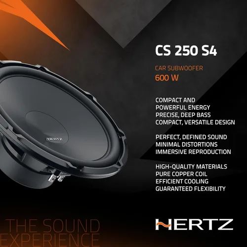 Vista 4 de HERTZ Cento Series CS-250-S4 Subwoofer SVC RMS de 4 ohmios de 10" (250 mm) 300 vatios