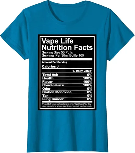 Vista 4 de Información nutricional de Vape Life - Camiseta Vaping - Camiseta Vaper Tee