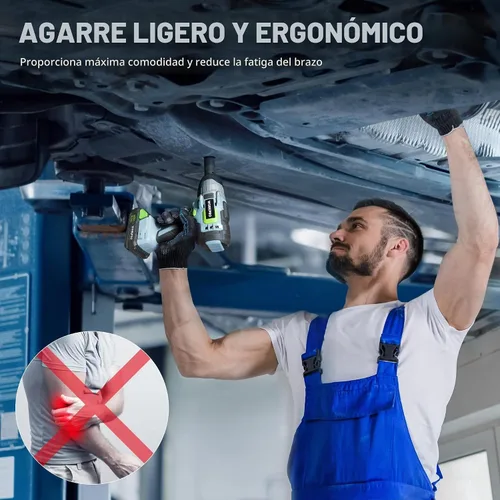 Vista 4 de WORKPRO Llave de impacto inalámbrica de 20 V, de 1/2 pulgada, par máximo de 320 pies-libra, batería de iones de litio de 2.0 Ah con cargador rápido