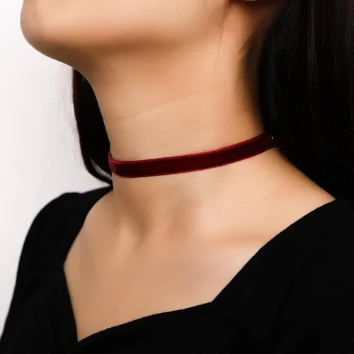 Vista 5 de MILAKOO Gargantilla de terciopelo para mujer, gargantilla gótica de encaje negro Color Profundo