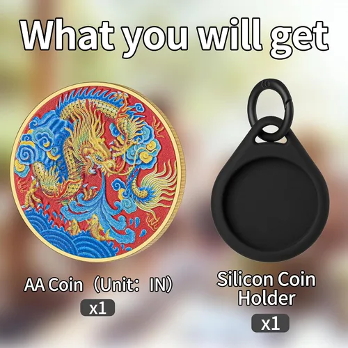 Vista 4 de Moneda de la suerte, dragón chino/moneda fénix, herramienta rascador de boletos, moneda de desafío para rascar boletos de lotería, zodiaco chino