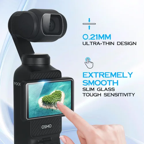 Vista 3 de Paquete de 4 protectores de pantalla para DJI Osmo Pocket 4/3/Xtra Muse+protector de lente para accesorios Osmo Pocket 4/3/Xtra Muse