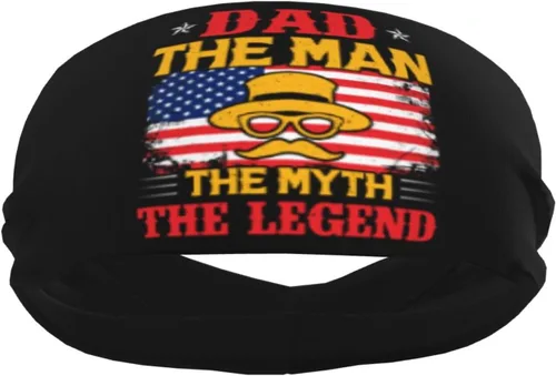 Vista 4 de Dad The Man The Myth The Legend Headband for Men Women Sports Sweatband for Fitness Exercise Moisture Wicking Running Yoga Hairbands