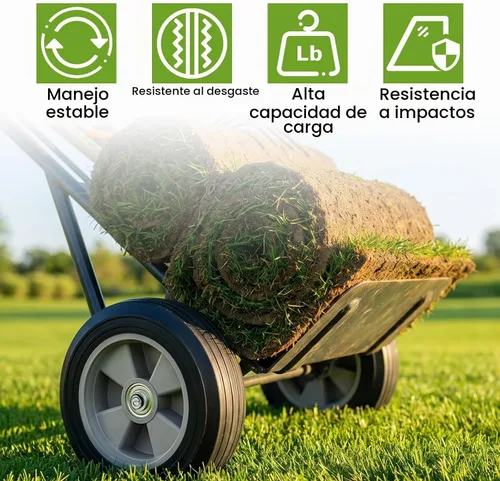 Vista 5 de AR-PRO Paquete de 2 neumáticos y ruedas de goma sólida sin planos de 8 x 2 pulgadas, orificio de orificio de eje de 3/4 pulgadas con cubo