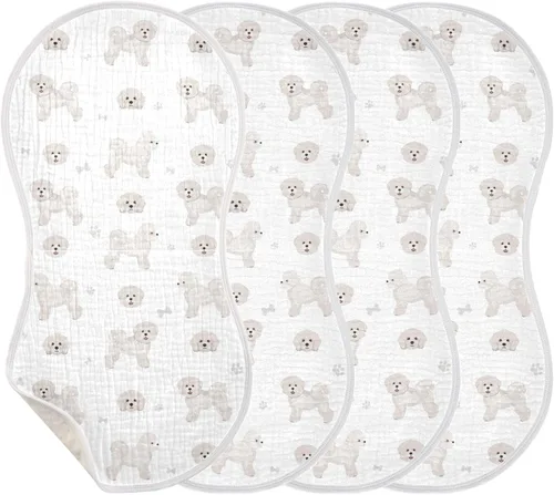 Vista 8 de vvfelixl Paños para eructos, Bichon Frise para bebé, niño, niña, bebé, trapos para eructos, 1 paquete