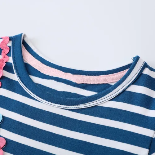 Vista 4 de HOMAGIC2WE Vestido de manga larga para niñas pequeñas, de algodón, para otoño, lindo, casual, básico