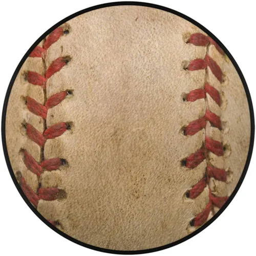 Vista 11 de Pardick Alfombra de béisbol de 36.2 pulgadas, alfombra retro circular redonda para niños, hombres, dormitorio, sala de estar, hogar, guardería, sala
