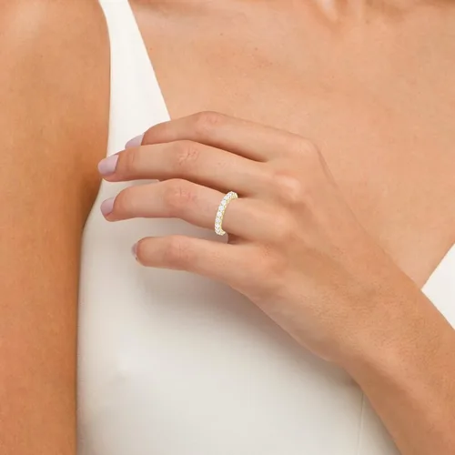 Vista 4 de Houston Diamond District 2 to 6 Carat Round Cut LAB GROWN Diamond Ladies Eternity Wedding Anniversary Stackable Ring Band (E-F Color VS2-SI1 Clarity)