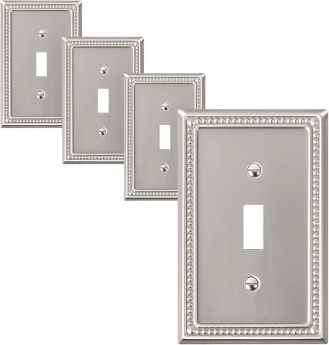 Vista 67 de Paquete de 2 cubiertas de placa de interruptor de luz de doble palanca, cubiertas decorativas de placa de doble interruptor Pearls, placa de pared