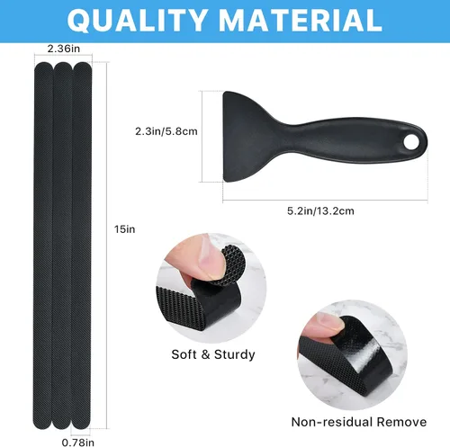 Vista 2 de Supkiir Adhesivos antideslizantes para bañera, 24 unidades antideslizantes con raspador para bañera, bañera, ducha, piscina, escaleras, cocina, 15