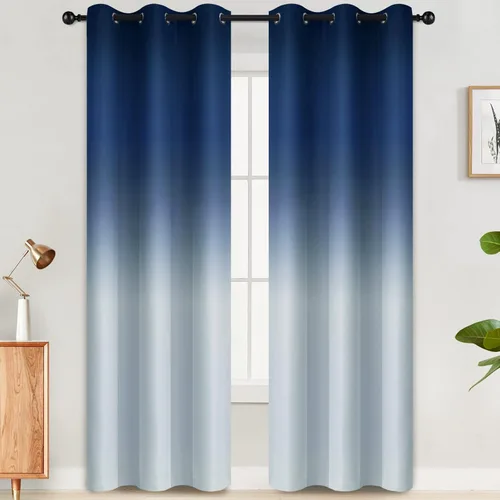 Vista 36 de SimpleHome Cortinas degradadas degradadas para oscurecer la habitación de 36 pulgadas de largo para dormitorio, con ojales y bloqueo de luz Negro