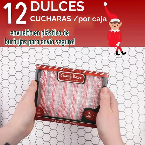 Vista 5 de Surtido de cucharas de caramelo de Navidad, agitador de cacao, juego de 3, 36 piezas en total