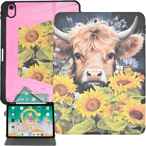 Vista 15 de Funda giratoria para iPad (A16) 11ª generación de 11 pulgadas (2025), iPad 11ª generación de 10.9 pulgadas (2022), funda tipo cartera de piel PU