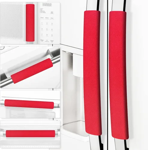Vista 10 de Juego de 6 fundas para manijas de puerta de refrigerador, recortables, lavables, fundas para manijas de electrodomésticos, protector de manija