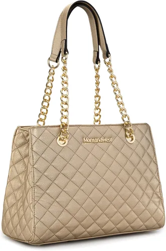 Vista 8 de Montana West Bolso Tote MEDIANO para Mujeres Acolchado con Cadena Bolsos de Mano Bolso de Hombro beige (040Beige)