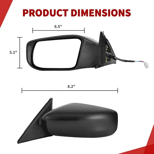Vista 3 de YITAMOTOR Espejo lateral izquierdo del conductor compatible con Altima 2014, 2015, 2016, 2017, 2018, Altima 2013 (solo Sedán), espejo retrovisor