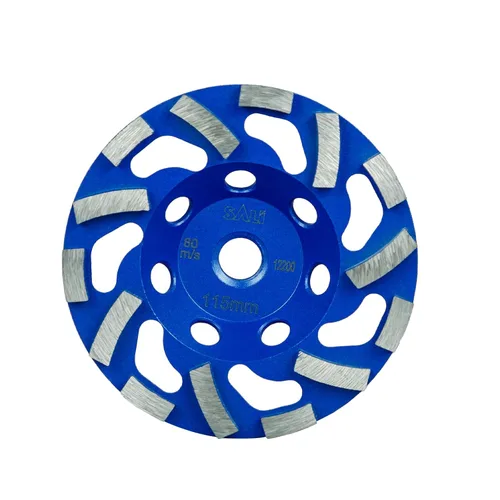 Vista 7 de SALI Ruedas de molienda de hormigón de 4.5 pulgadas 16 segmentos de turbo diamante Arbor de 5/8-11 Rueda de molienda de diamante apta