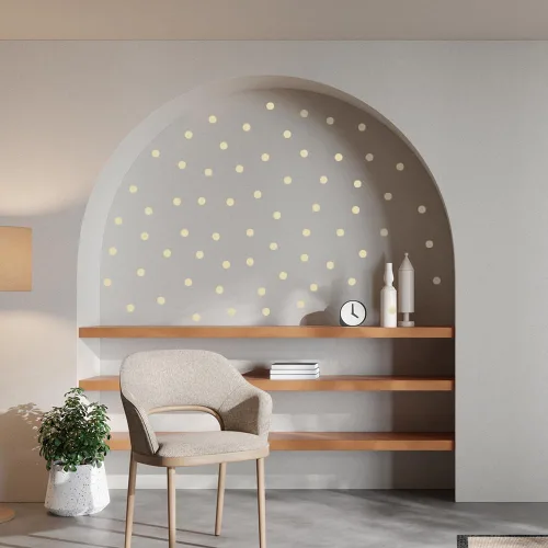 Vista 6 de Calcomanías de pared de puntos coloridos, juego de 9 calcomanías para despegar y pegar para habitaciones de niños, guardería y manualidades