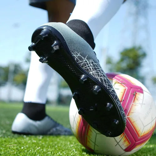 Vista 7 de Tacos de fútbol profesionales para hombre, zapatos de entrenamiento con picos altos, transpirables, atléticos, botas de fútbol para exteriores e