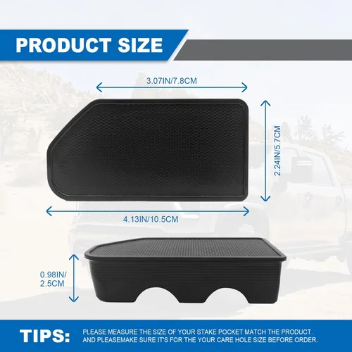 Vista 2 de Fundas de bolsillo para estaca para riel de cama, compatibles con GMC Sierra 1500/Chevy Silverado 1500 2014-2018 y Silverado/Sierra 2500/3500HD