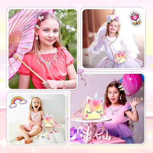 Vista 6 de SYOKZEY Regalos de unicornio para niñas, juguetes de unicornio regalos para niñas de 3, 4, 5, 6, 7, 8 años, juegos de joyas para niñas, regalos