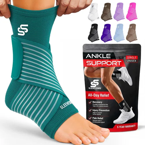 Vista 18 de Tobillera Sleeve Stars para mujeres y hombres, tobillera para esguince de tobillo, manga de compresión para alivio de la fascitis plantar, soporte