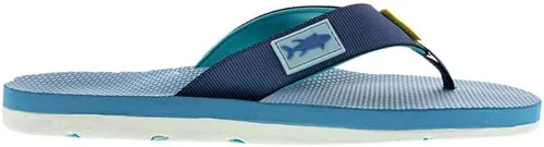 Vista 2 de Scott Hawaii Hanapa'a Reef - Pantuflas para caminar para hombre, correa de diseño de pez, parte inferior blanca impermeable que no deja marcas