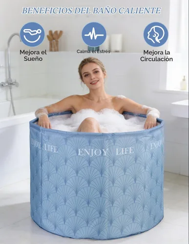 Vista 4 de Bañera portátil para adultos, bañera independiente para ducha