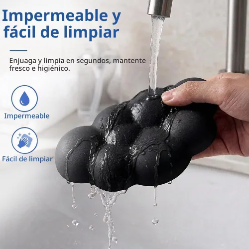 Vista 2 de Cloud - Cojín ergonómico para reposamuñecas de piel sintética suave con espuma viscoelástica para aliviar el dolor de muñeca, almohadilla con base