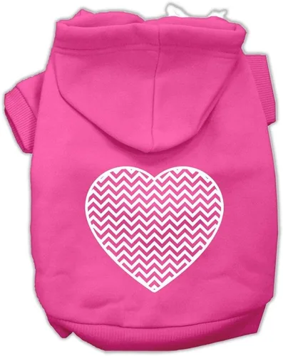 Vista 15 de Pet Dog & Cat - Sudadera con capucha serigrafiada, "Chevron Heart", color azul bebé, LG (10-14 libras)
