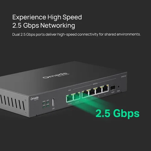 Vista 2 de TP-Link ER707-M2 Router VPN Omada Multi-Gigabit Puertos WAN Dual de 2.5Gig Alta Capacidad de Red Firewall SPI Omada SDN Integrado