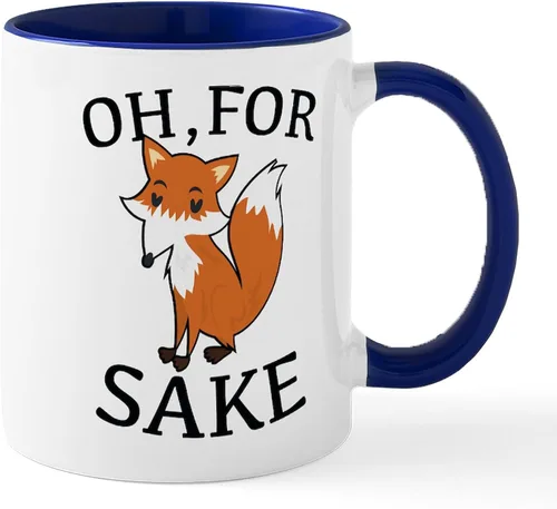 Vista 24 de CafePress Taza de café de cerámica For Fox Sake de 11 oz (11.0 fl oz)
