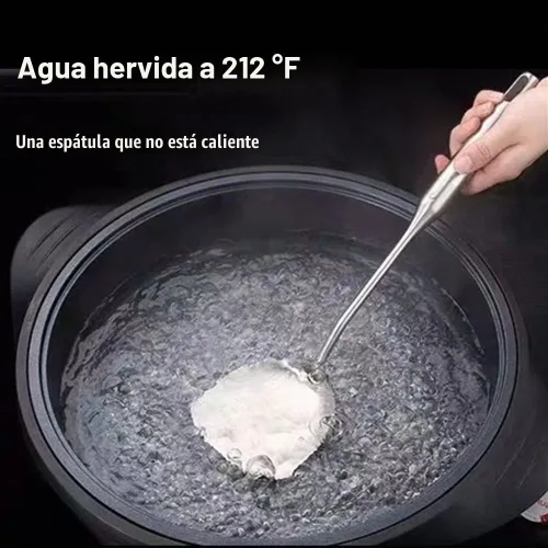 Vista 5 de Espátula sólida de acero inoxidable para servir utensilios de cocina para huevo, pescado filete a prueba de calor, mango hueco fácil de limpiar