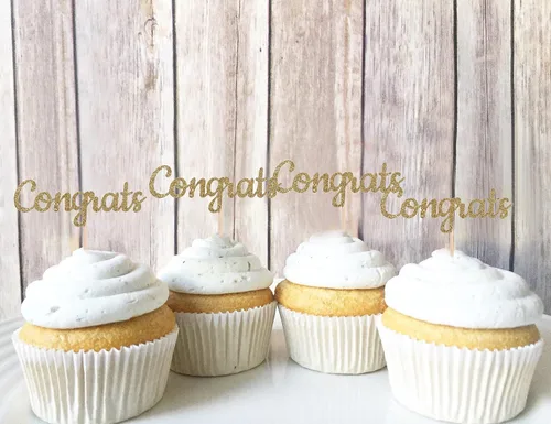 Vista 5 de Decoraciones para cupcakes de felicitaciones para graduación – Selecciones de comida de felicitación, decoraciones de fiesta de graduación, adornos