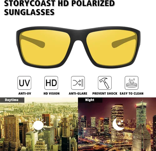 Vista 2 de STORYCOAST Gafas de sol deportivas polarizadas para hombres y mujeres marco irrompible ciclismo pesca conducción