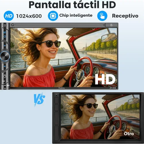 Vista 9 de SJoyBring - Estéreo de coche de doble DIN - Apple CarPlay inalámbrico y Android Auto, 240W 4.2CHN, pantalla táctil de 7", SWC, Bluetooth, radio