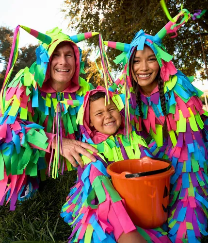Vista 2 de Tipsy Elves Disfraz de piñata para mujer de Halloween para adultos Piñata multicolor