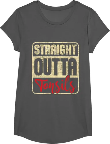 Vista 79 de Straight Outta Amígdalas - Camiseta de recuperación de cirugía de eliminación de amígdalas Asphalt Grey